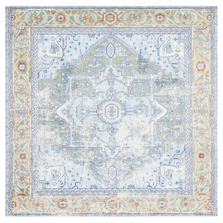 SAFAVIEH Aria Collection ARA580Y Green / Blue Rug Image 6