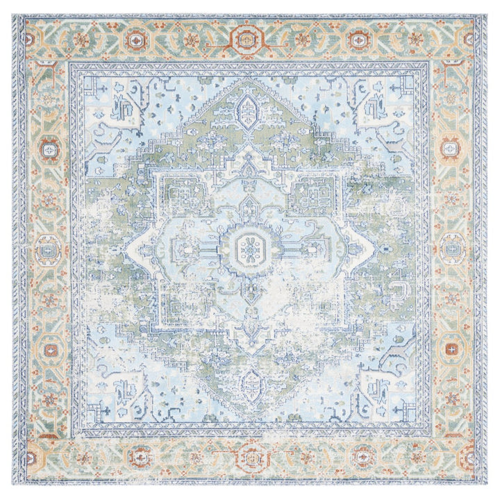 SAFAVIEH Aria Collection ARA580Y Green / Blue Rug Image 1