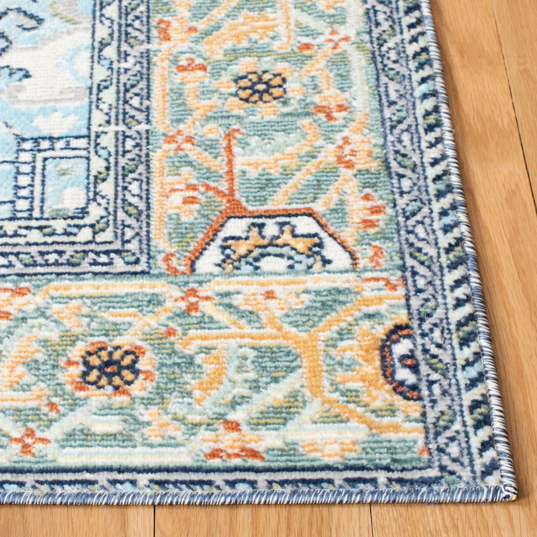 SAFAVIEH Aria Collection ARA580Y Green / Blue Rug Image 7