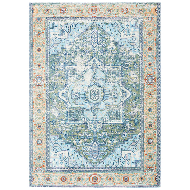 SAFAVIEH Aria Collection ARA580Y Green / Blue Rug Image 10