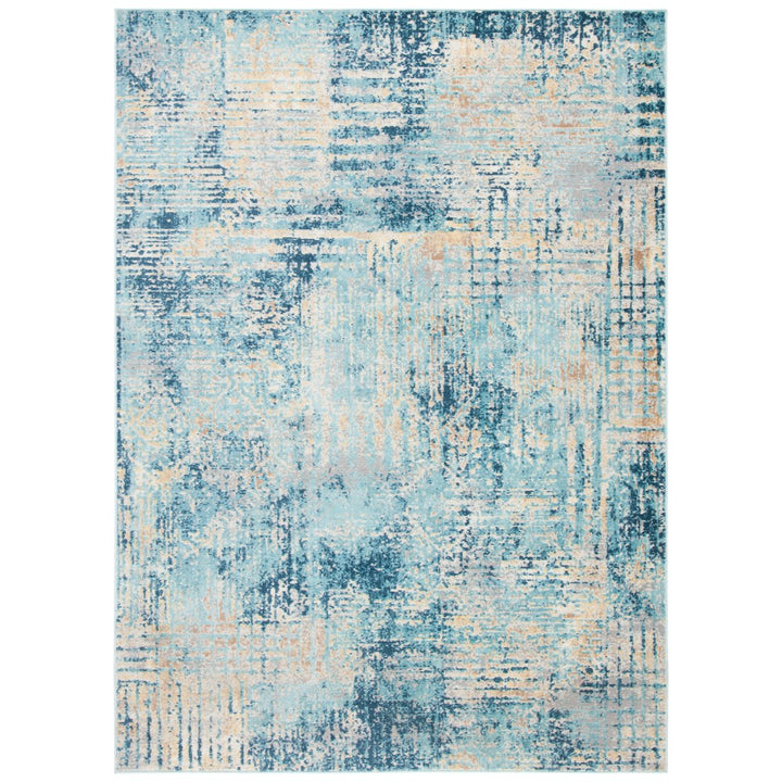 SAFAVIEH Aria Collection ARA585M Ivory / Blue Rug Image 1