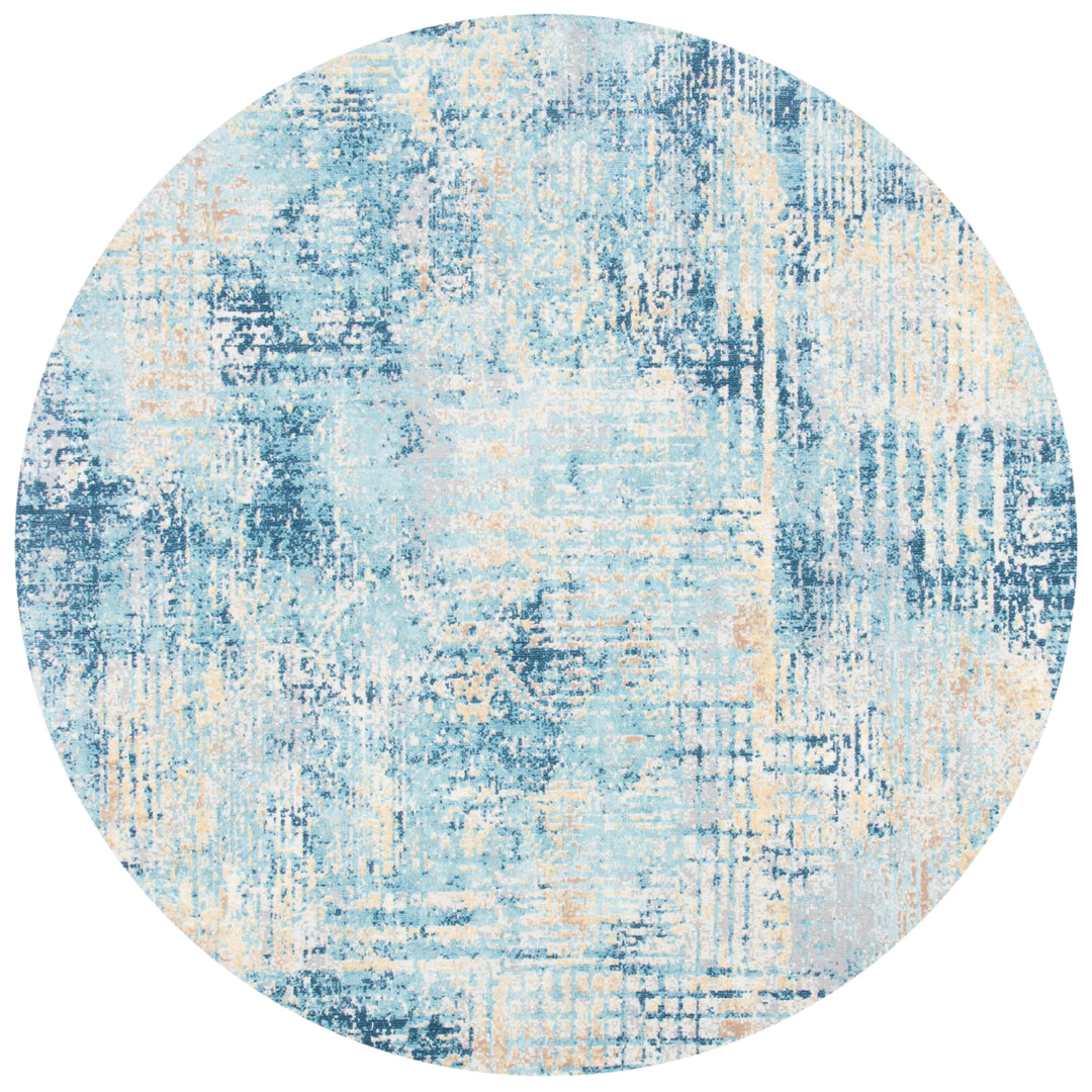 SAFAVIEH Aria Collection ARA585M Ivory / Blue Rug Image 4