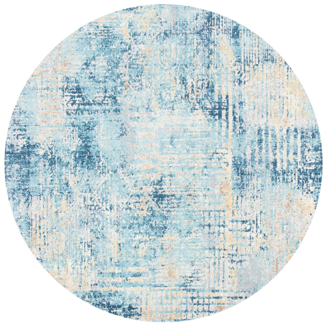 SAFAVIEH Aria Collection ARA585M Ivory / Blue Rug Image 1