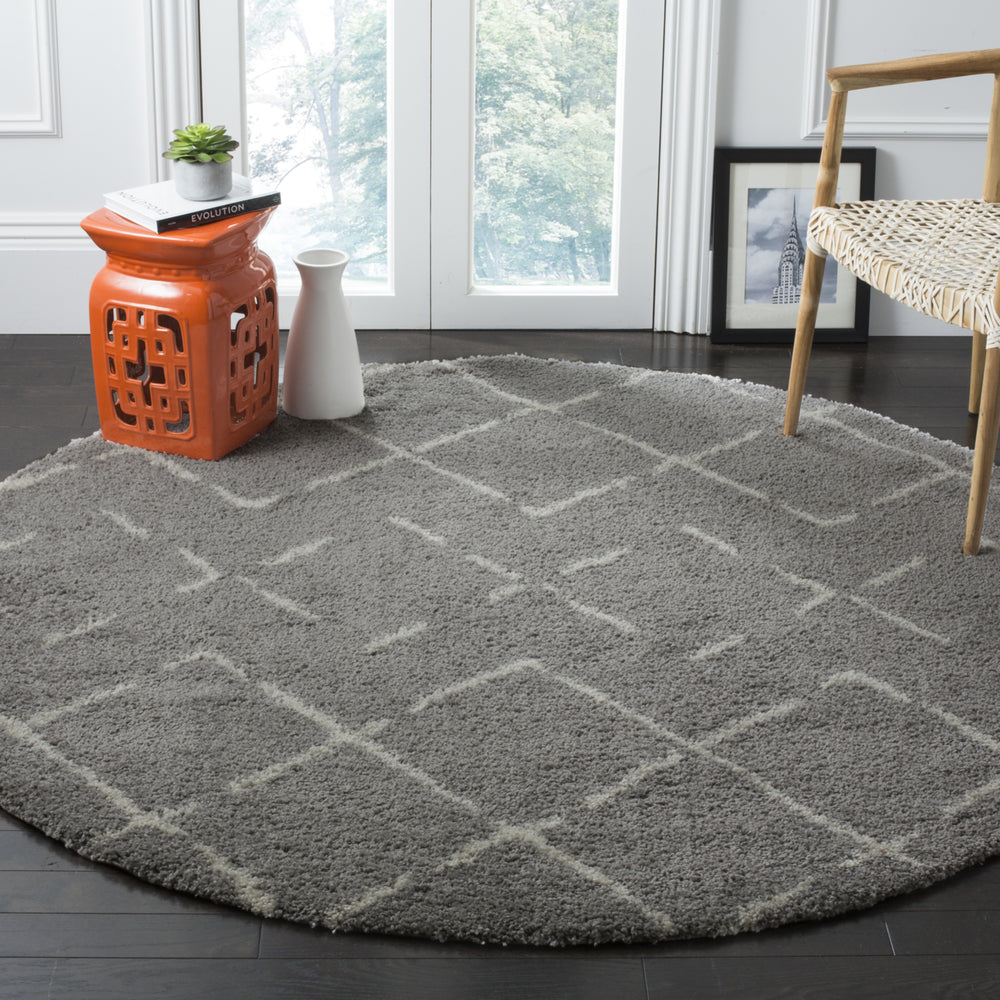 SAFAVIEH Arizona Shag Collection ASG743D Grey / Ivory Rug Image 2