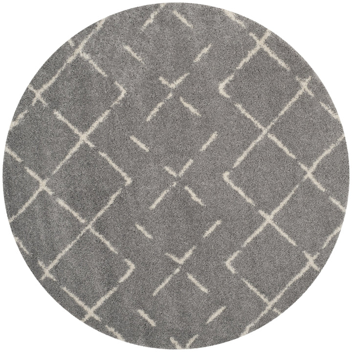 SAFAVIEH Arizona Shag Collection ASG743D Grey / Ivory Rug Image 4