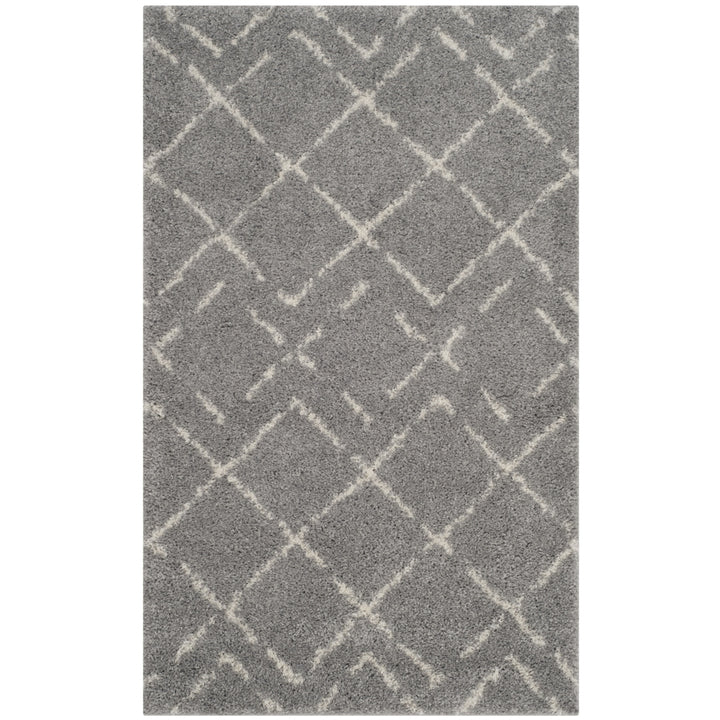 SAFAVIEH Arizona Shag Collection ASG743D Grey / Ivory Rug Image 8