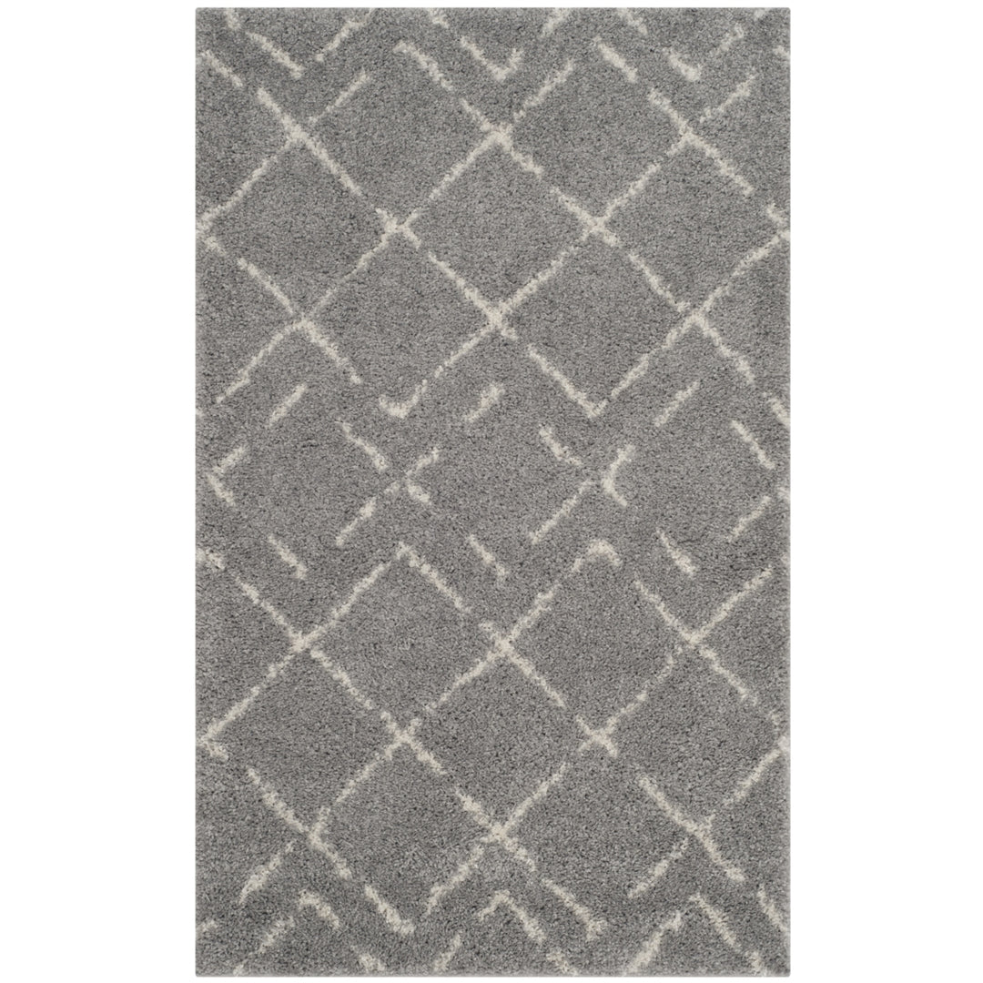 SAFAVIEH Arizona Shag Collection ASG743D Grey / Ivory Rug Image 9