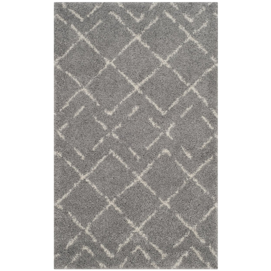 SAFAVIEH Arizona Shag Collection ASG743D Grey / Ivory Rug Image 1