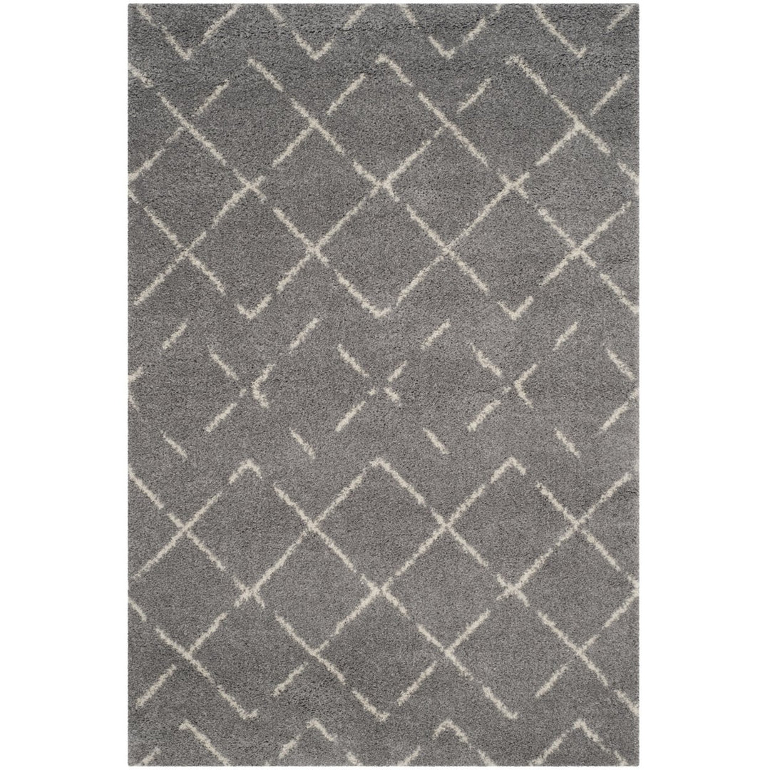 SAFAVIEH Arizona Shag Collection ASG743D Grey / Ivory Rug Image 1