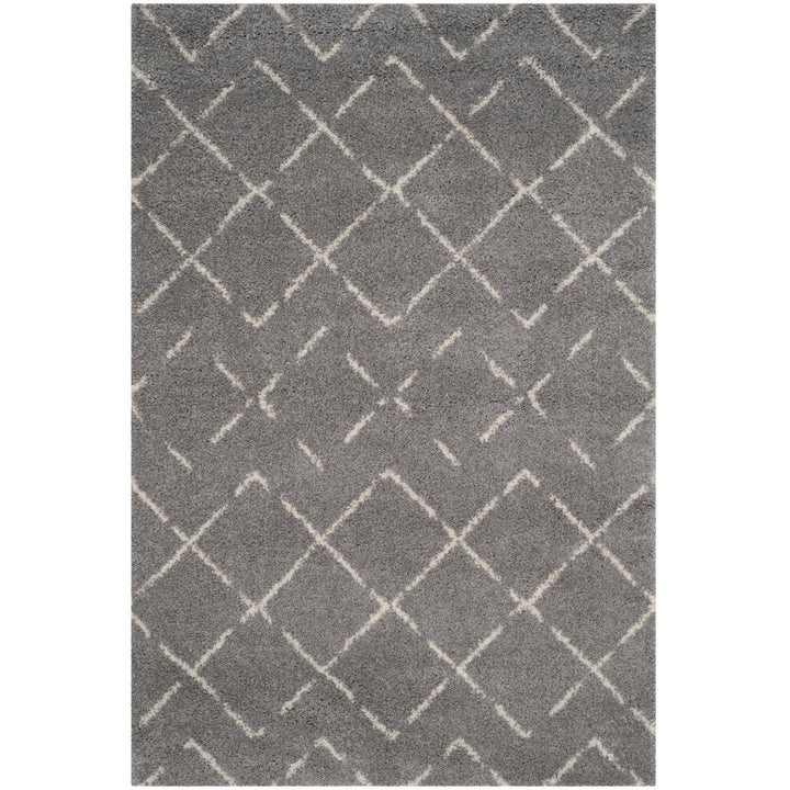 SAFAVIEH Arizona Shag Collection ASG743D Grey / Ivory Rug Image 1