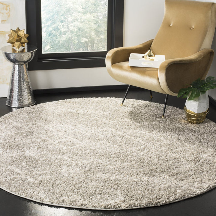 SAFAVIEH Arizona Shag Collection ASG745D Grey / Ivory Rug Image 2