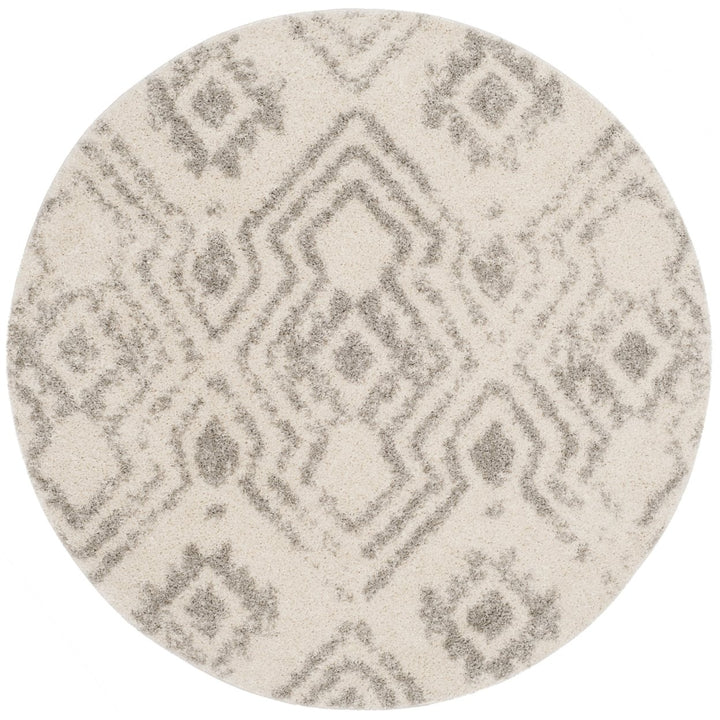 SAFAVIEH Arizona Shag Collection ASG746G Ivory / Grey Rug Image 1