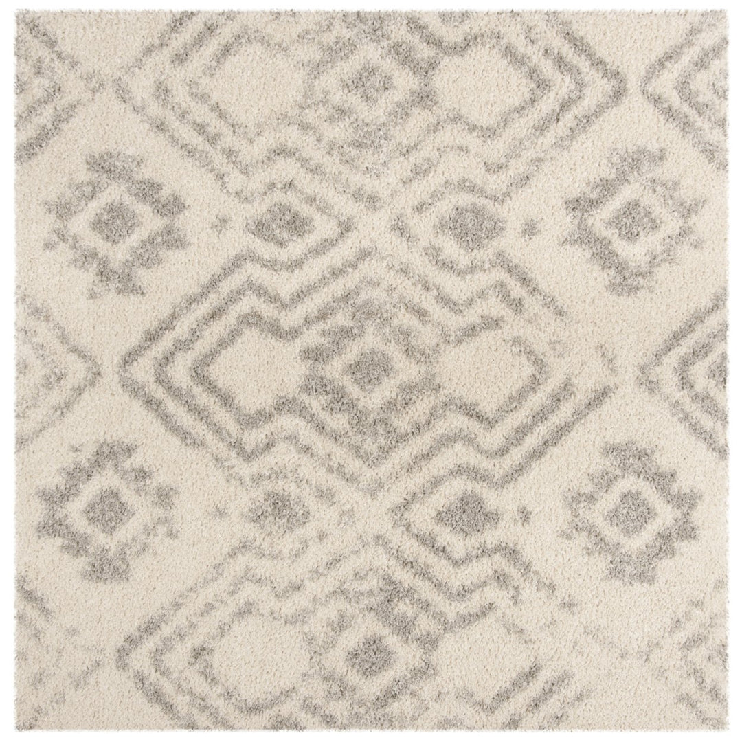 SAFAVIEH Arizona Shag Collection ASG746G Ivory / Grey Rug Image 1