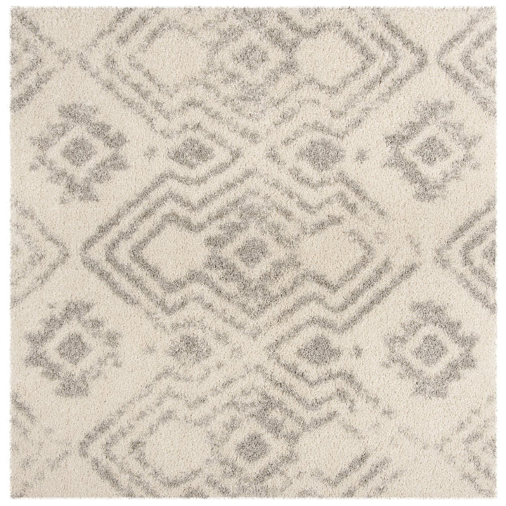 SAFAVIEH Arizona Shag Collection ASG746G Ivory / Grey Rug Image 1