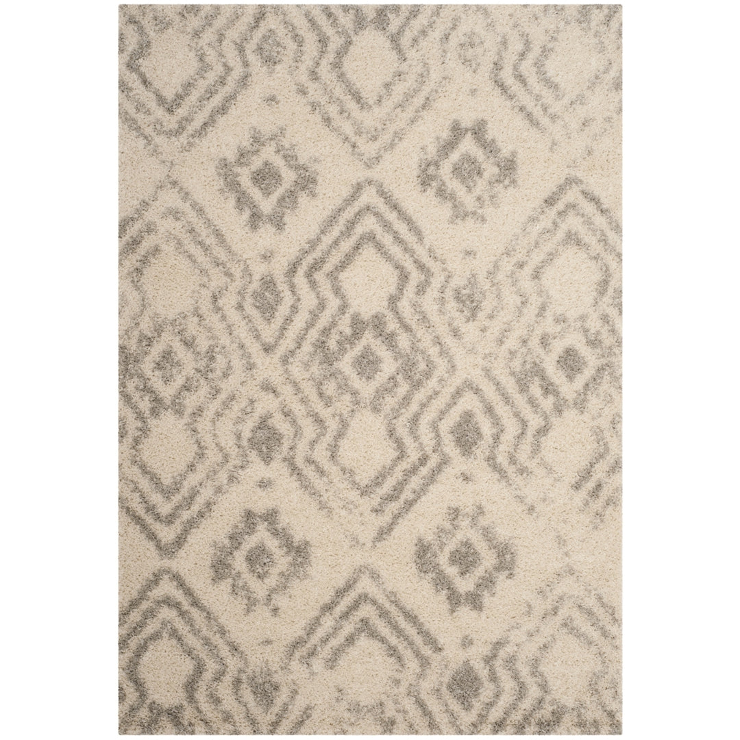 SAFAVIEH Arizona Shag Collection ASG746G Ivory / Grey Rug Image 9