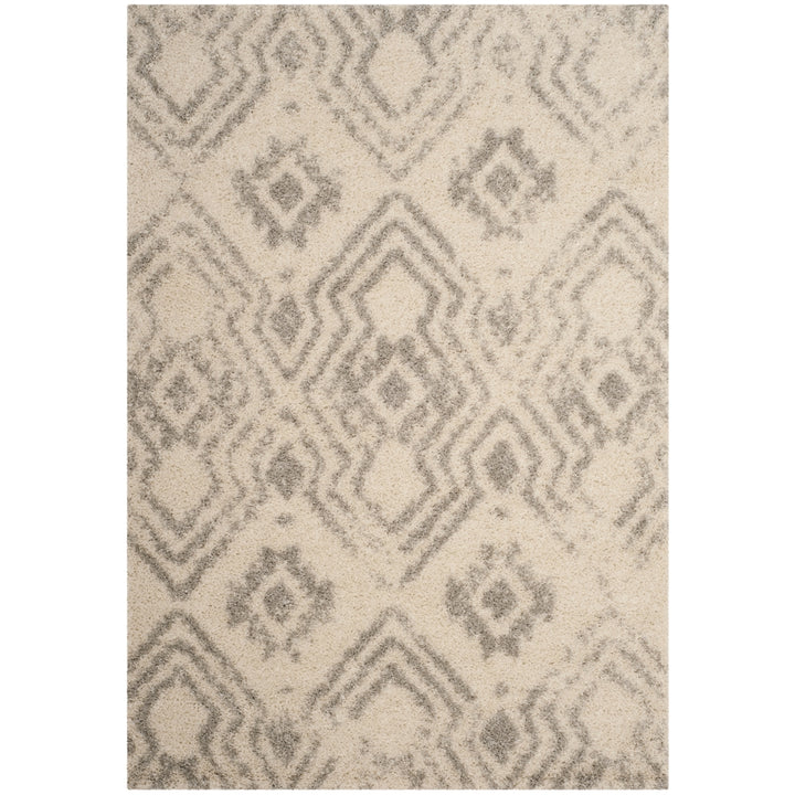 SAFAVIEH Arizona Shag Collection ASG746G Ivory / Grey Rug Image 9