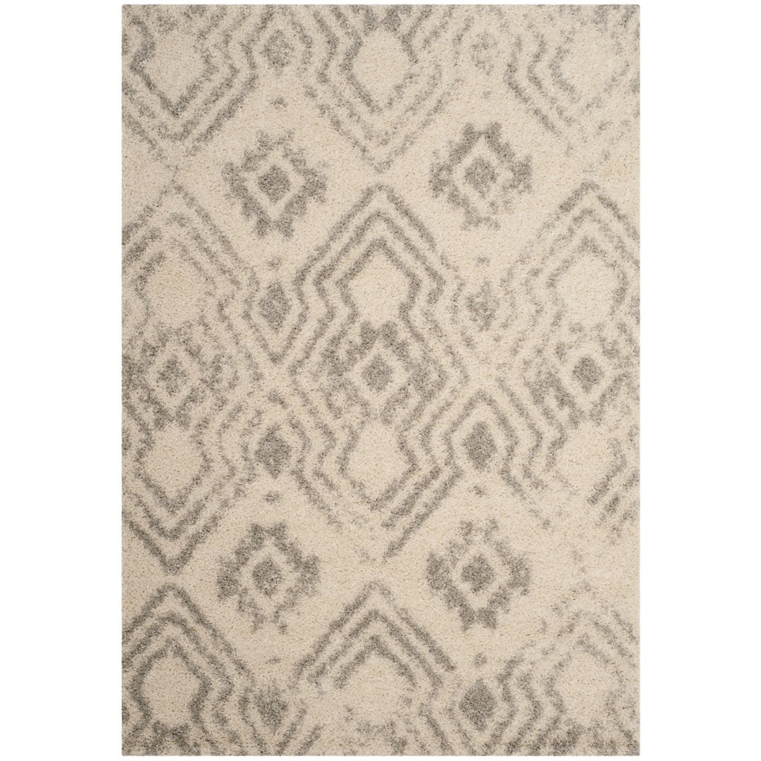 SAFAVIEH Arizona Shag Collection ASG746G Ivory / Grey Rug Image 1