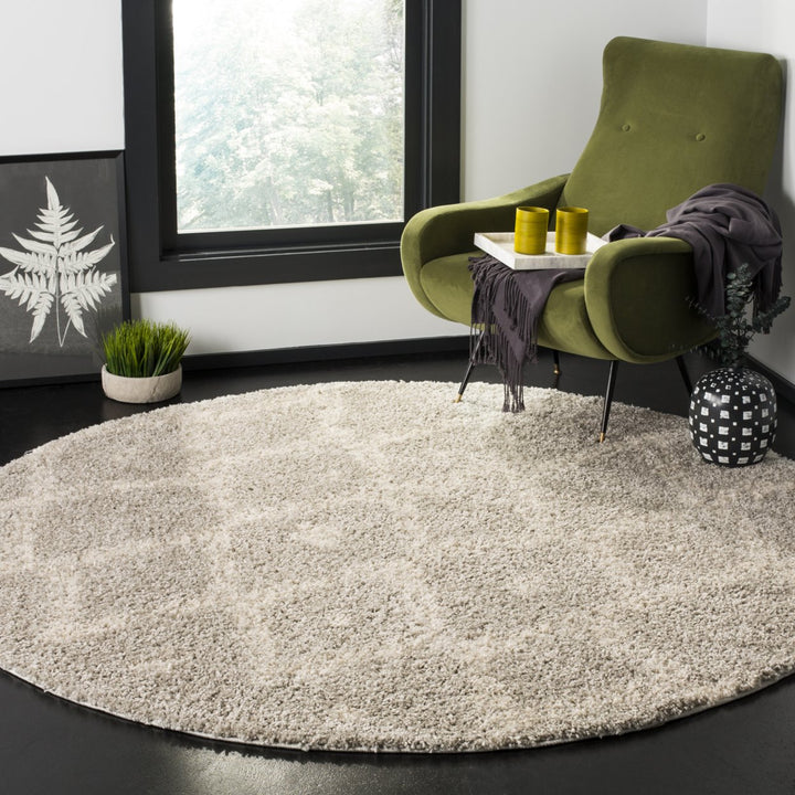 SAFAVIEH Arizona Shag Collection ASG747D Grey / Ivory Rug Image 2