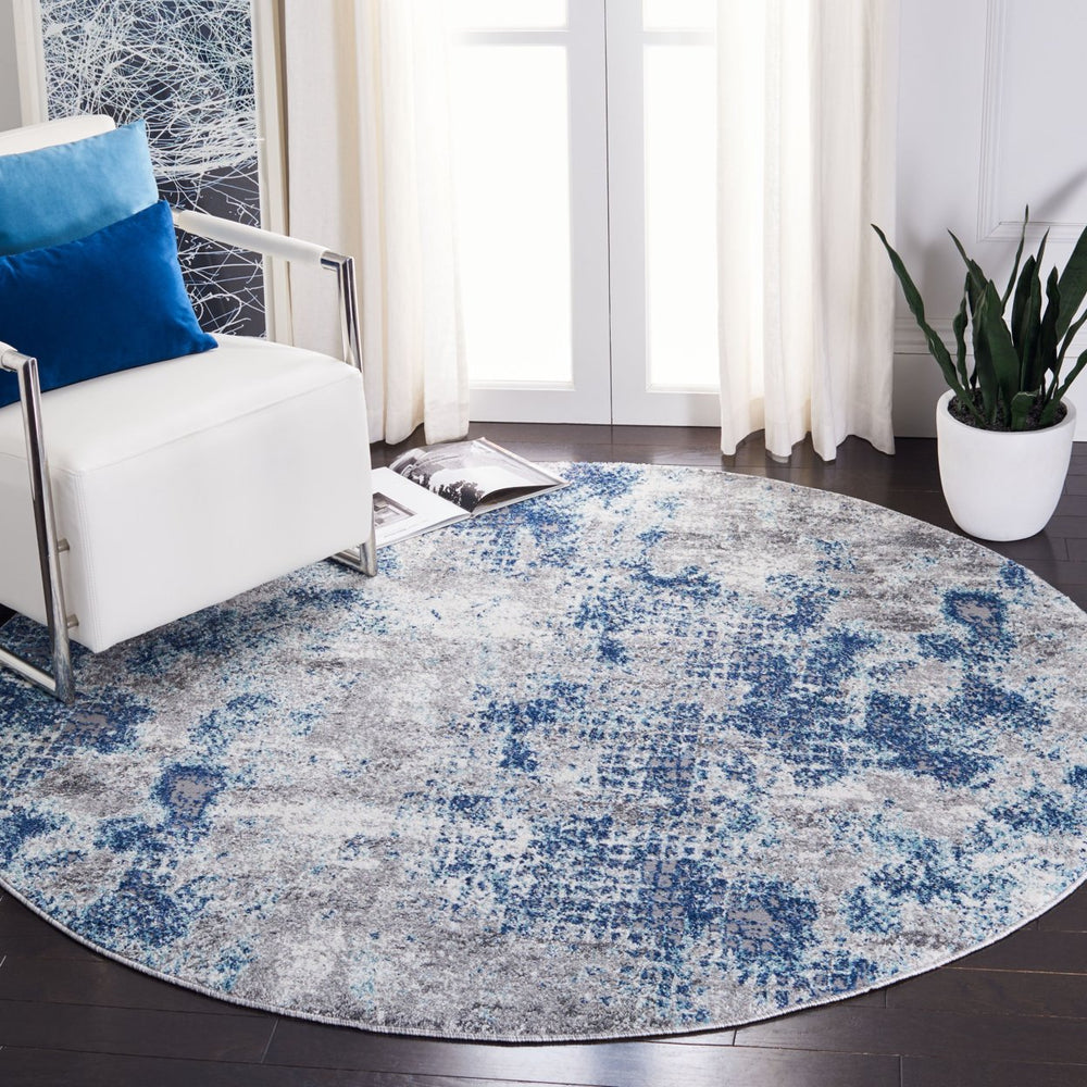 SAFAVIEH Aston Collection ASN704N Navy / Grey Rug Image 2