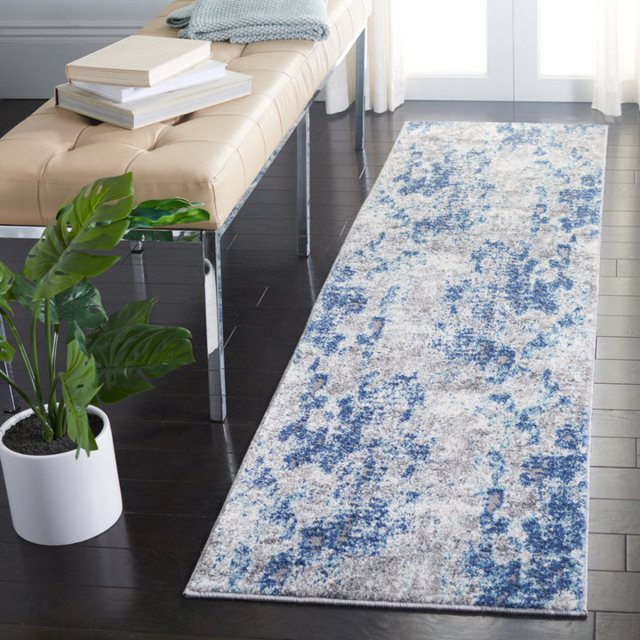 SAFAVIEH Aston Collection ASN704N Navy / Grey Rug Image 3