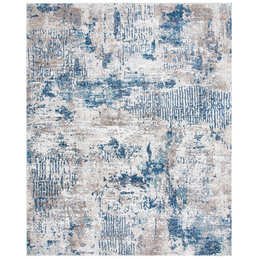 SAFAVIEH Aston Collection ASN712F Grey / Navy Rug Image 1