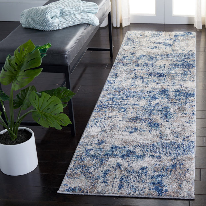 SAFAVIEH Aston Collection ASN712F Grey / Navy Rug Image 3