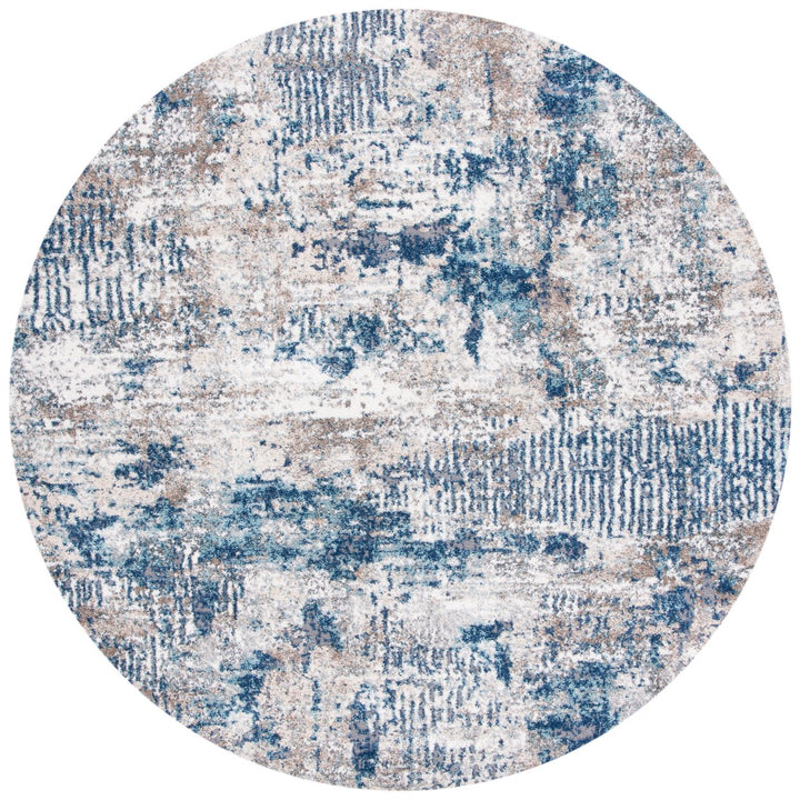 SAFAVIEH Aston Collection ASN712F Grey / Navy Rug Image 4