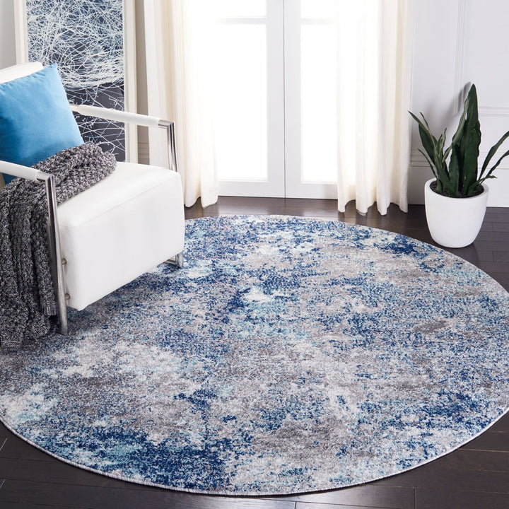 SAFAVIEH Aston Collection ASN710N Navy / Grey Rug Image 2