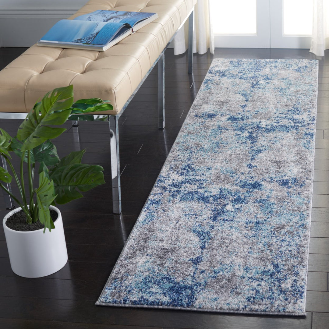 SAFAVIEH Aston Collection ASN710N Navy / Grey Rug Image 3