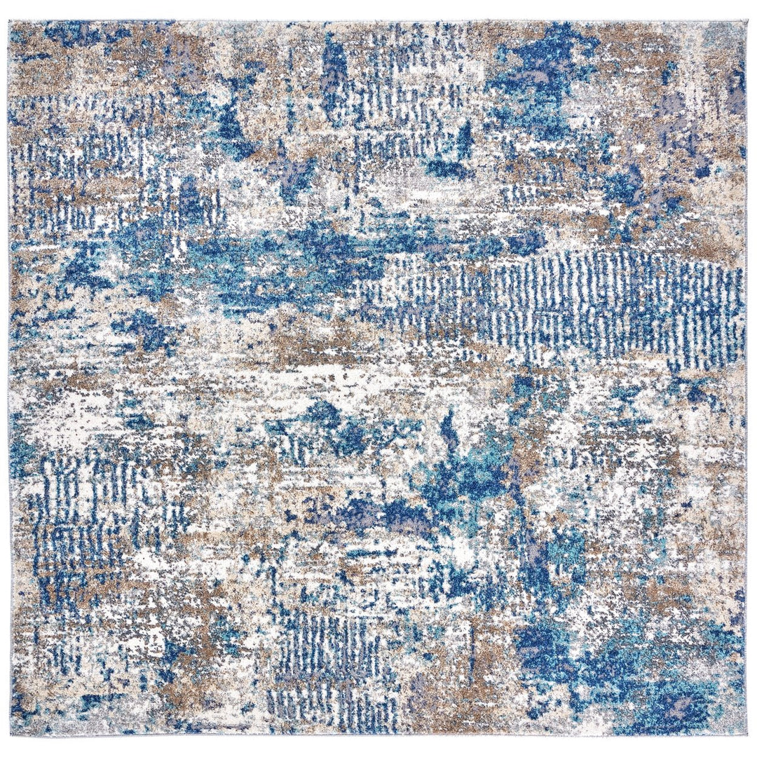 SAFAVIEH Aston Collection ASN712F Grey / Navy Rug Image 6