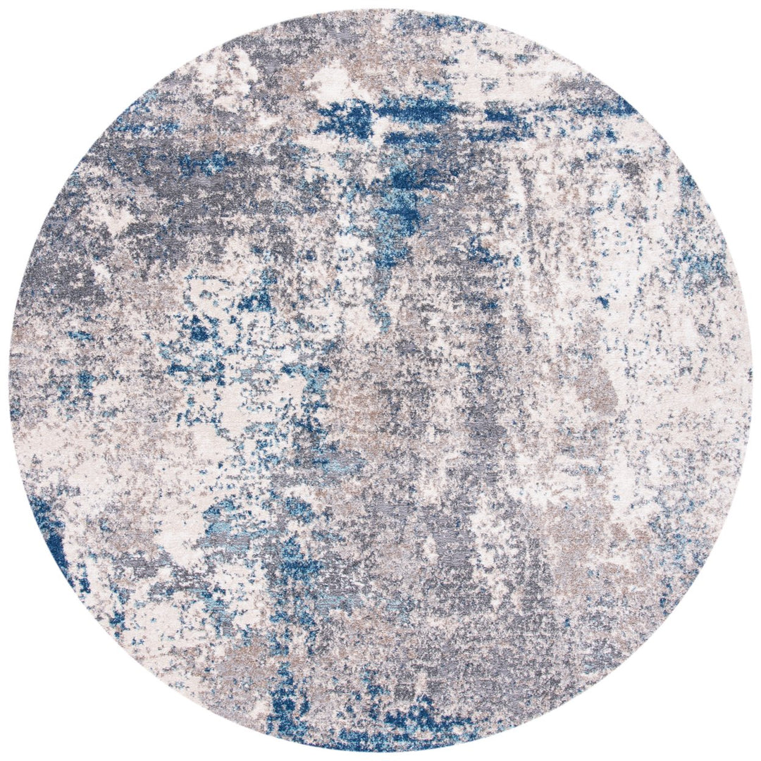 SAFAVIEH Aston Collection ASN718F Grey / Navy Rug Image 4