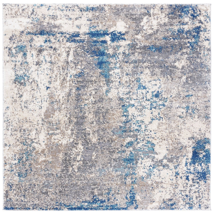 SAFAVIEH Aston Collection ASN718F Grey / Navy Rug Image 1