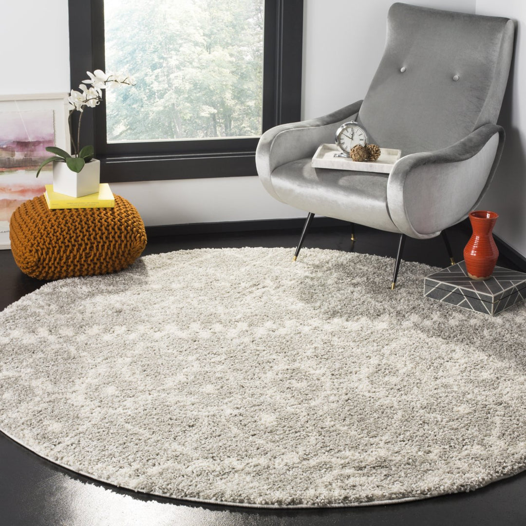 SAFAVIEH Arizona Shag Collection ASG750D Grey / Ivory Rug Image 2