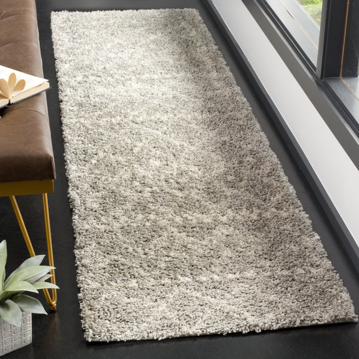 SAFAVIEH Arizona Shag Collection ASG750D Grey / Ivory Rug Image 3