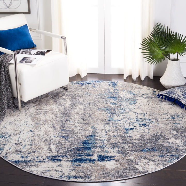 SAFAVIEH Aston Collection ASN718F Grey / Navy Rug Image 8