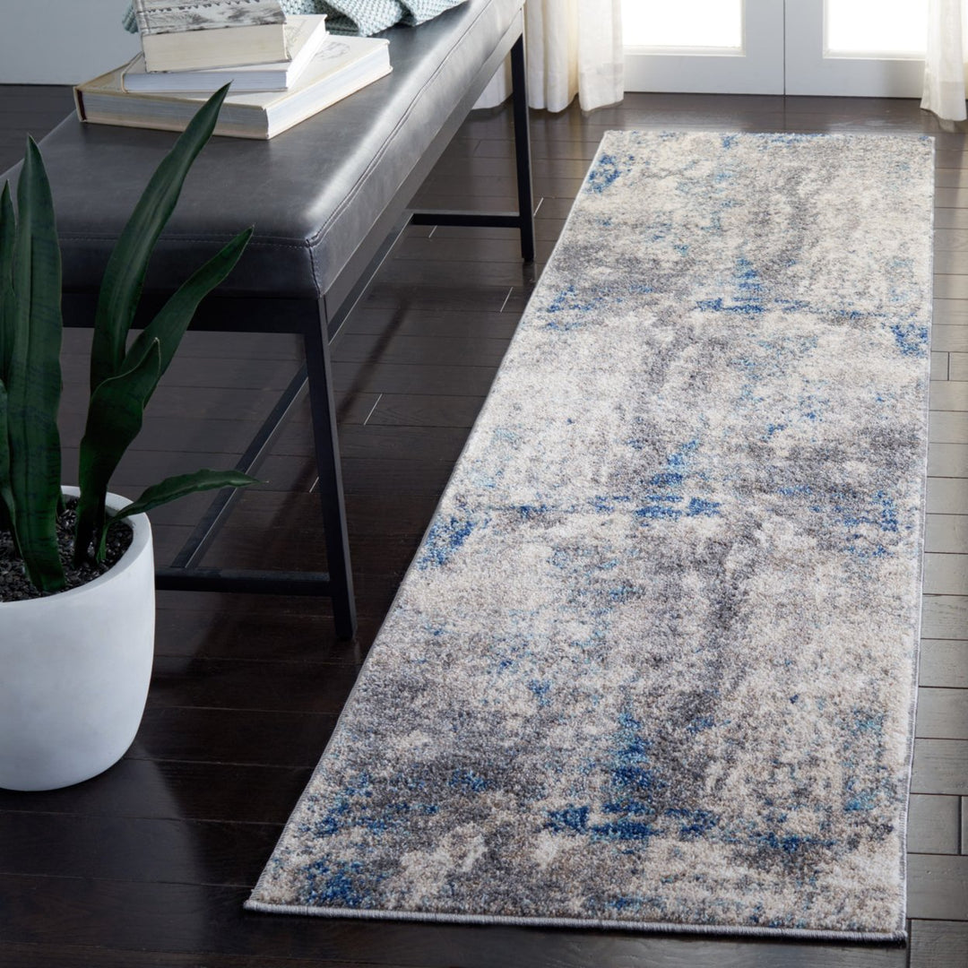 SAFAVIEH Aston Collection ASN718F Grey / Navy Rug Image 9