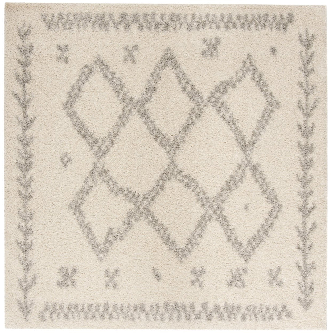 SAFAVIEH Arizona Shag Collection ASG749G Ivory / Grey Rug Image 1