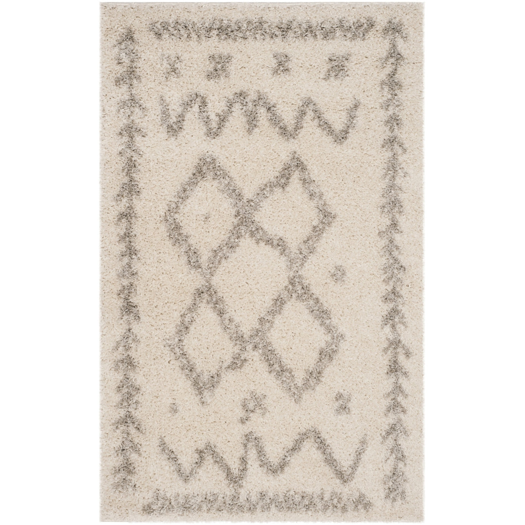 SAFAVIEH Arizona Shag Collection ASG749G Ivory / Grey Rug Image 8