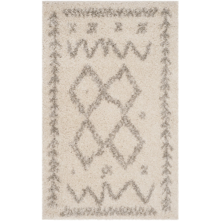 SAFAVIEH Arizona Shag Collection ASG749G Ivory / Grey Rug Image 8