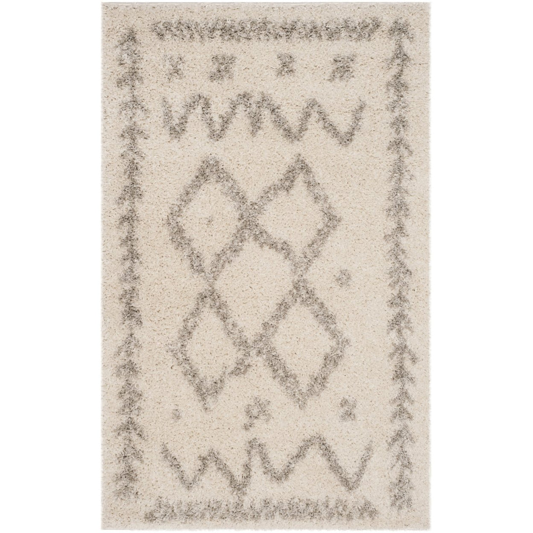 SAFAVIEH Arizona Shag Collection ASG749G Ivory / Grey Rug Image 1