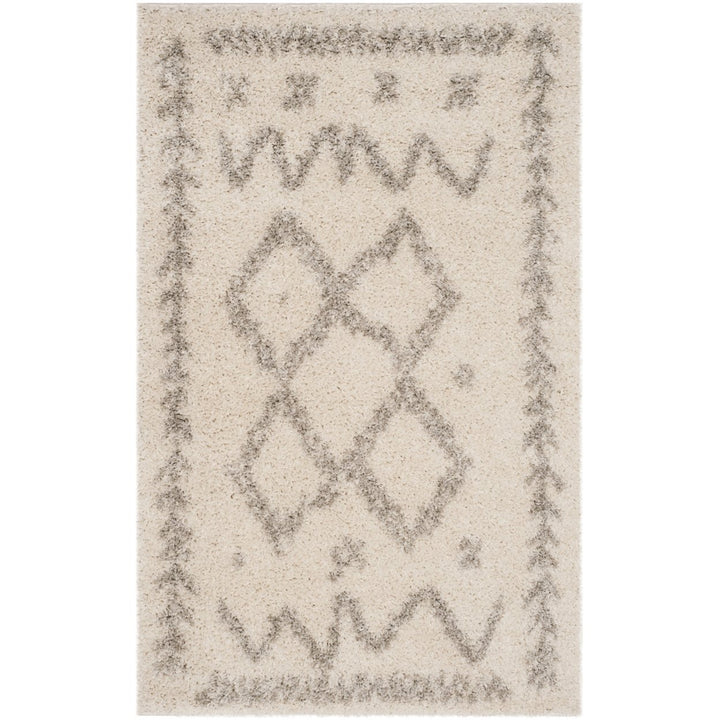 SAFAVIEH Arizona Shag Collection ASG749G Ivory / Grey Rug Image 1