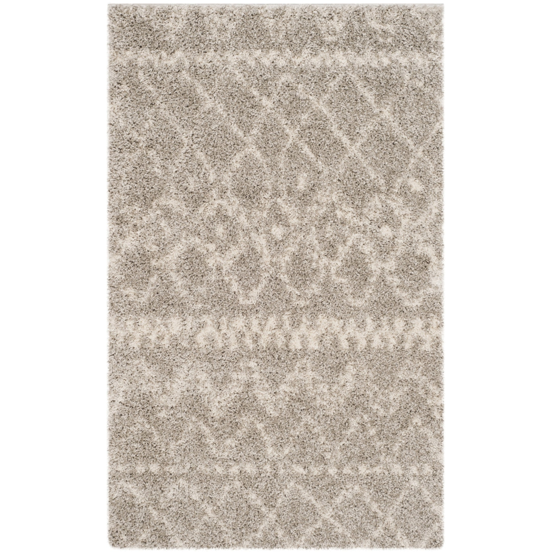 SAFAVIEH Arizona Shag Collection ASG750D Grey / Ivory Rug Image 8