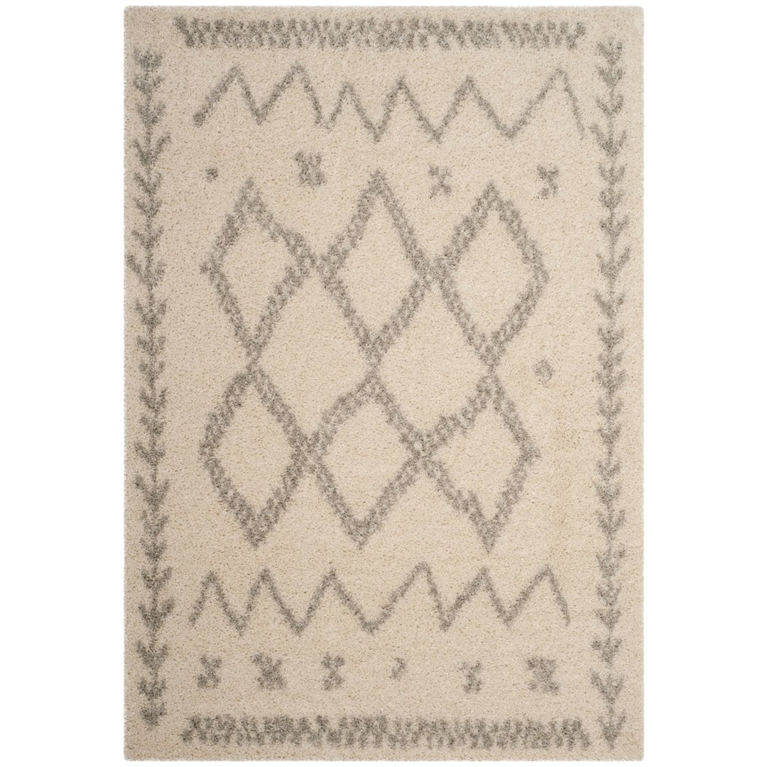 SAFAVIEH Arizona Shag Collection ASG749G Ivory / Grey Rug Image 1