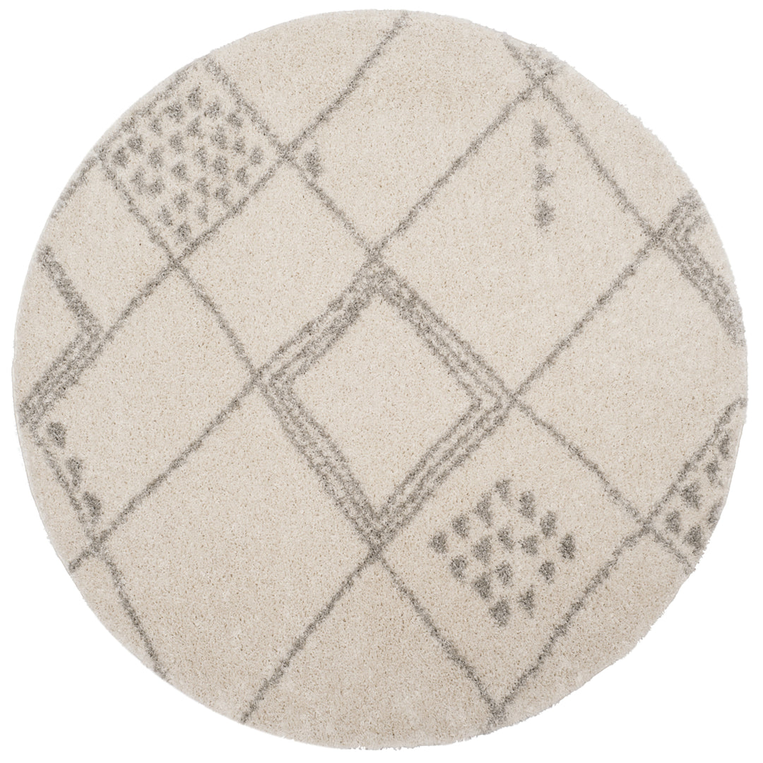 SAFAVIEH Arizona Shag Collection ASG751G Ivory / Grey Rug Image 4