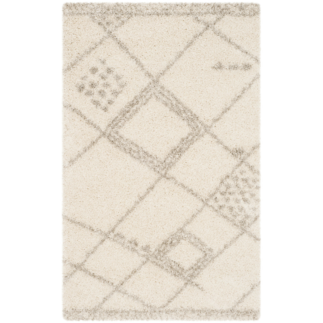 SAFAVIEH Arizona Shag Collection ASG751G Ivory / Grey Rug Image 8