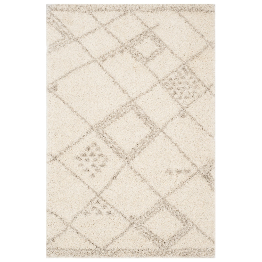 SAFAVIEH Arizona Shag Collection ASG751G Ivory / Grey Rug Image 9