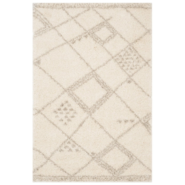 SAFAVIEH Arizona Shag Collection ASG751G Ivory / Grey Rug Image 1