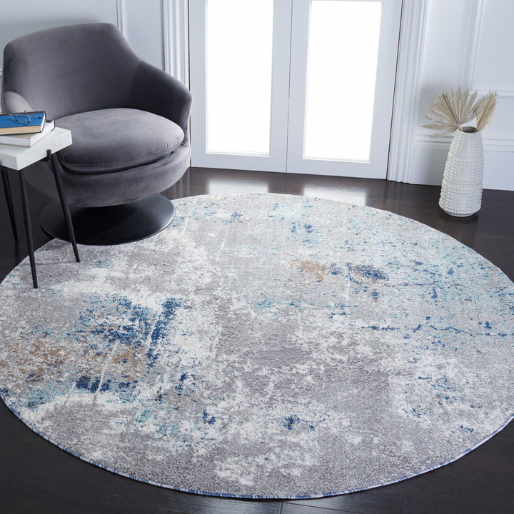 SAFAVIEH Aston Collection ASN708F Grey / Blue Rug Image 2