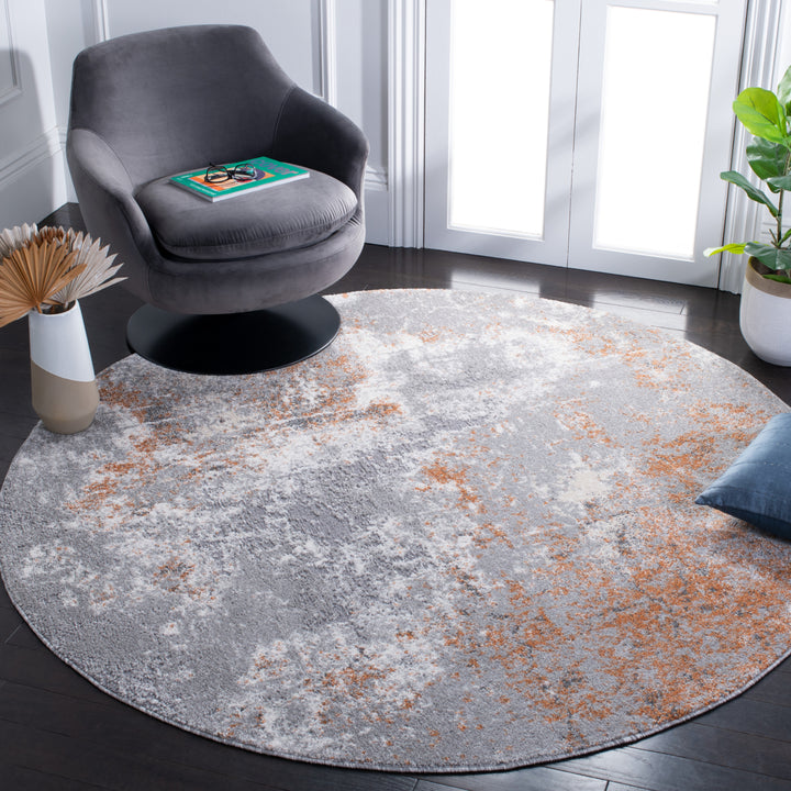 SAFAVIEH Aston Collection ASN708P Grey / Rust Rug Image 2