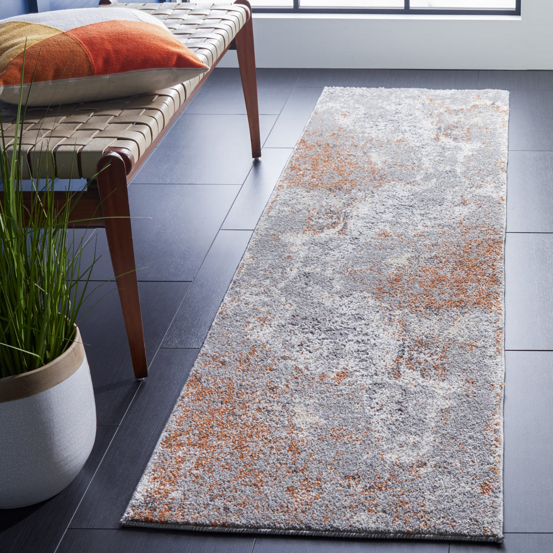 SAFAVIEH Aston Collection ASN708P Grey / Rust Rug Image 3